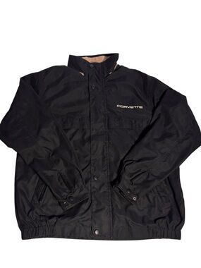 Vintage Chestnut Hill Corvette Embroidered Windbreaker Jacket Black Men’s L